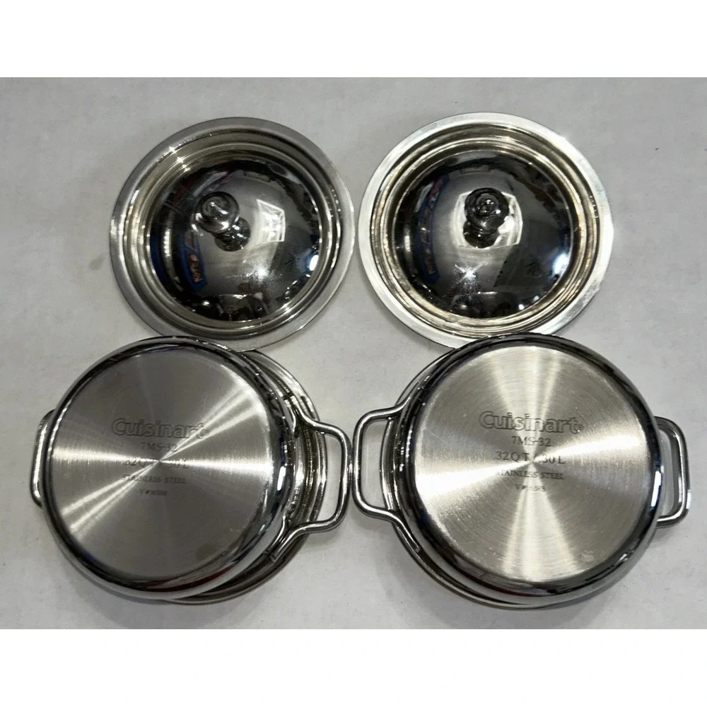 CUISINART .32 QT/ .30L Stainless Steel Mini Dutch Oven Server W/Lid Set Of 2